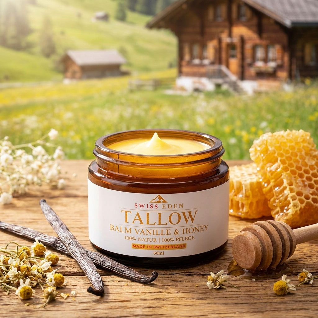 Swiss Eden Honig Vanille Tallow Balm für trockene und empfindliche Haut